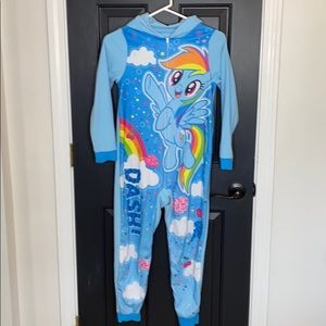 Girls My Little Pony one piece pajamas with hood